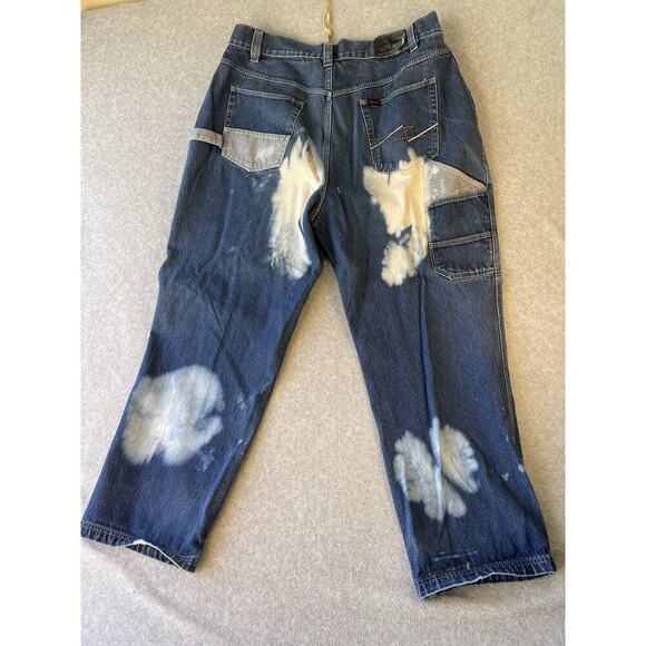 Fubu The Collection Denim Jeans Men’s 44x32 Carpenter Cargo Distressed Baggy Y2K - Picture 11 of 16